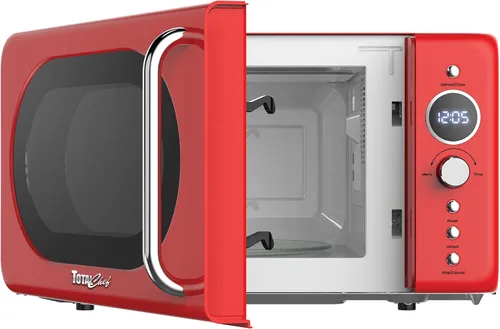 Miniatura 7 de Total Chef Horno microondas retro 20L / 0.7 pies cúbicos Inicio rápido y descongelación por peso/tiempo 8 modos de cocción preestablecidos