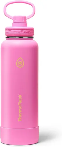 Miniatura 8 de ThermoFlask Botella de agua aislada con tapa de boquilla, a prueba de fugas, botella de agua de acero inoxidable para bebidas frías y calientes