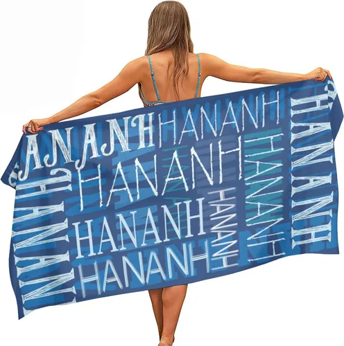 Miniatura 20 de Toalla de playa con nombre personalizado para adultos, niños, toalla de playa súper suave de secado rápido para niñas y niños, toalla de playa