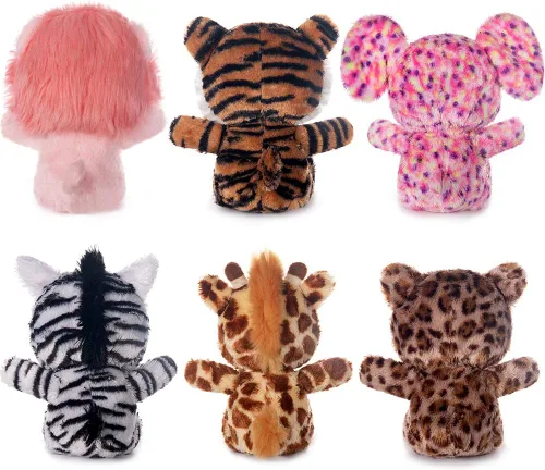 Miniatura 3 de My OLi Juego de juguetes de peluche de Navidad, 6 unidades de animales de peluche suaves de alta calidad, personajes navideños con Papá Noel, muñeco