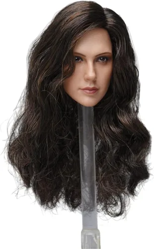 Esculpe de cabeza femenina a escala 1/6, figura de acción de cuerpo de figura de acción europea para niña de belleza europea, Rizos de pelo tallada