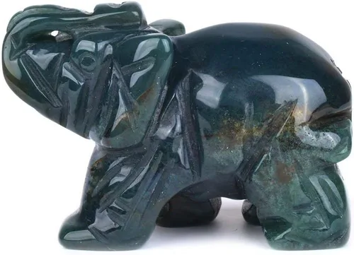 Miniatura 20 de Angelstones Figura de piedra preciosa de elefante pirita, cristal curativo, tótem de animal, piedra espiritual, 2 pulgadas