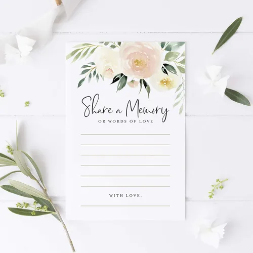 Miniatura 2 de Bliss Collections Share a Tarjetas de memoria, paquete de 50 tarjetas florales de rubor de 4 x 6 pulgadas para bodas, duchas, cumpleaños