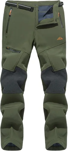 Miniatura 2 de TACVASEN pantalones de senderismo para hombre con forro polar reforzados en las rodillas ligeros para esquí y snowboard sin cinturón