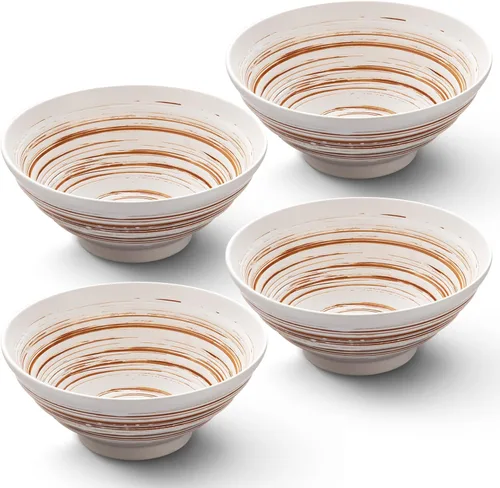 Miniatura 9 de YUN TAO Juego de 4 cuencos de ramen de cerámica negra de 35 onzas, cuencos de sopa profundos, cuencos japoneses asiáticos para fideos Pho para uso