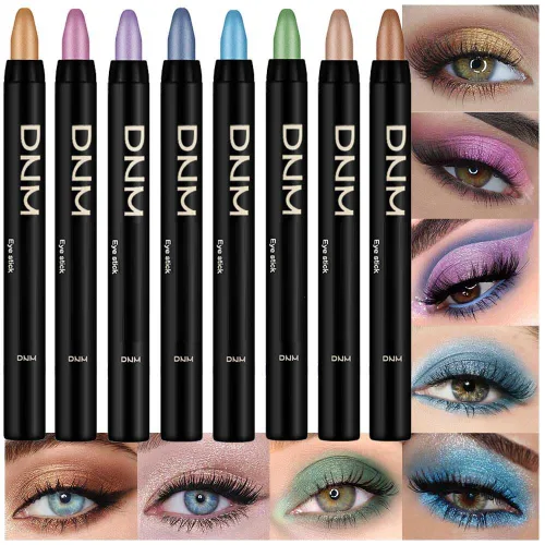 Miniatura 23 de Kaely - Juego de 2 barras de sombra de ojos en crema para ojos, lápiz brillante perla blanca y perla negra, maquillaje brillante de ojos