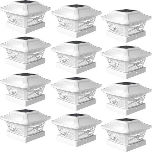 Miniatura 9 de Davinci Lighting Renaissance Luces Solares para Tapas de Postes Exteriores - Incluye Bases para Postes 4x4 5x5 6x6 - Luz LED Brillante - Blanco