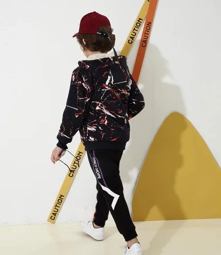 Miniatura 3 de Bumeex - Sudadera Sherpa con capucha, forro polar y cremallera para niño