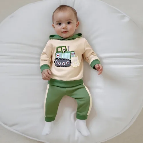 Miniatura 207 de Conjunto de ropa de otoño e invierno para bebé y niño, sudadera larga con capucha y pantalones para niños pequeños, 6, 12, 18, 24 meses, 2T