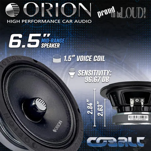 Miniatura 2 de ORION Cobalt CM654 - Altavoces tipo bala de alta eficiencia de 6.5 pulgadas de rango medio, 1000 W de potencia máxima, 250 W RMS, 4 ohmios, bobina