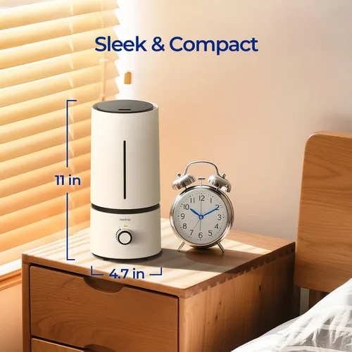 Miniatura 4 de raydrop - Humidificadores de vapor frío para bebés en el hogar, humidificador ultrasónico silencioso y pequeño de 1,70 l para mesita de noche