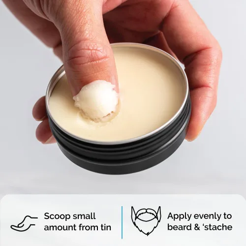 Miniatura 5 de ZEUS Bálsamo para barba, cera de abeja natural y bálsamo de manteca de karité, acondicionador suavizante para vello facial, fabricado en Estados