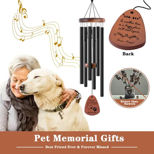 Miniatura 2 de VENBEEL Regalos conmemorativos para perros, campanillas de viento conmemorativas para mascotas de 28", regalo de condolencias por pérdida de perro