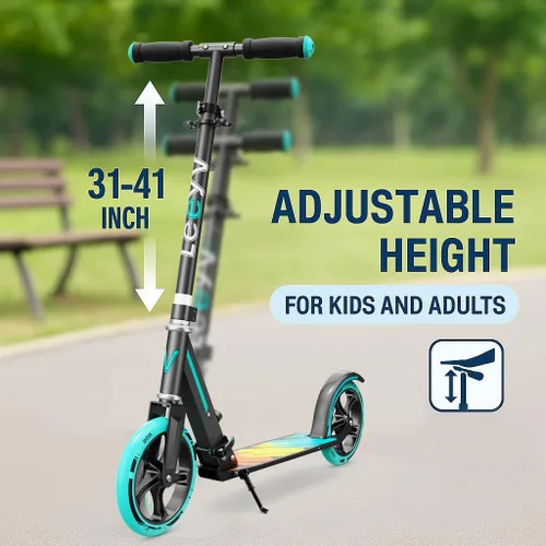 Miniatura 3 de Scooter para niños de 6 a 12 años y adultos Altura ajustable, plegable, marco de aluminio ligero Soporta hasta 220 libras Paseo suave