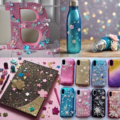 Miniatura 7 de Brillantina gruesa, 18 frascos de colores surtidos para manualidades, cuerpo, maquillaje y purpurina para uñas.