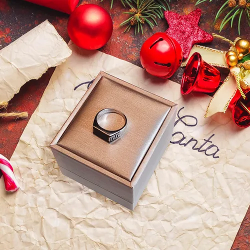 Miniatura 7 de AROTOROM 925 Sterling Silver Ring with Solid Rectangle Signet Black Enamel Ring, Turkish Classic Design Handmade Jewelry,Fashion Signet Ring