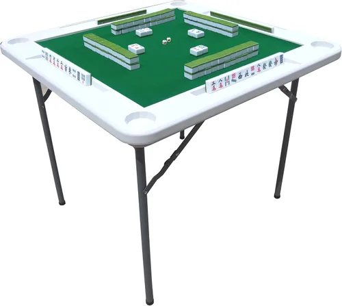 Uniware Mesa de juego de 36 pulgadas de largo x 29.5 pulgadas de alto, mesa de juego Mahjong, mesa plegable portátil para juegos, con portavasos y