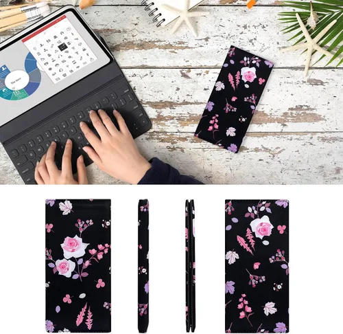 Miniatura 43 de HUA ANGEL Billetera para mujer, ultra delgada y delgada, con bloqueo RFID, tarjetero de crédito, doble embrague, carteras largas, regalo para A-ámbar