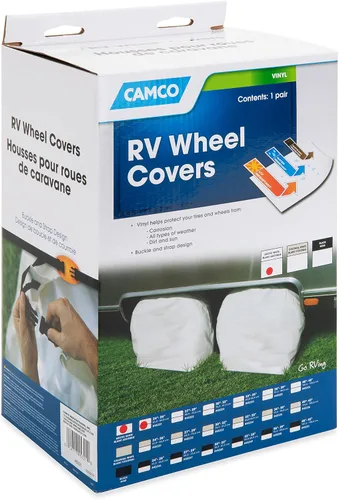 Miniatura 5 de Camco 45321 - Protector de vinilo para ruedas y neumáticos, paquete de 2 (24 a 26 pulgadas, blanco)
