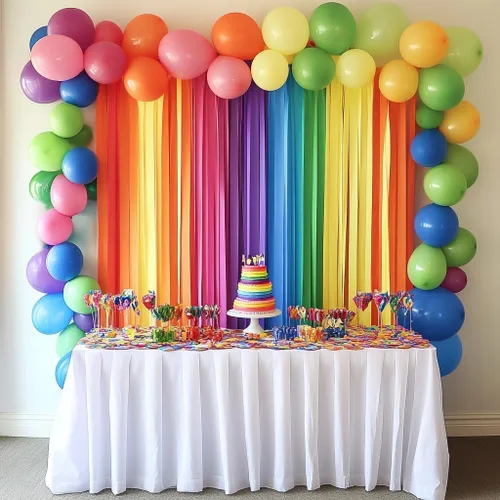 Miniatura 2 de 12 rollos de serpentinas de arcoíris únicos, paquete de 12 rollos de papel crepé arcoíris únicos de 984 pies para decoraciones de fiestas, Multicolor