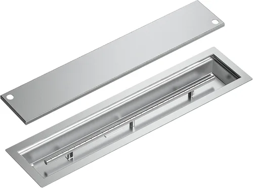 Skyflame - Sartén y quemador de acero inoxidable lineal para fogata con cubierta para quemador, 30 por 6 pulgadas