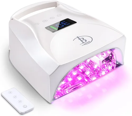 Miniatura 9 de Lámpara de uñas UV inalámbrica de 52 LED, alta potencia de 96 W, base de espejo magnético, luz de pulgar, 4 temporizadores, sensor automático