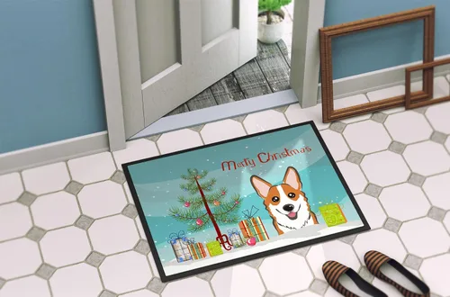 Miniatura 2 de Caroline's Treasures BB1626MAT - Felpudo con árbol de Navidad y corgi rojo de 18 x 27 pulgadas, tapete para puerta delantera, para interiores