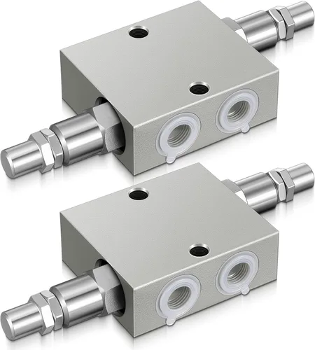 Threlaco 2 unids doble crossover válvula de amortiguación de alivio hidráulico 3/8 "Puertos NPT 12 GPM para cilindro de motor de válvula de control