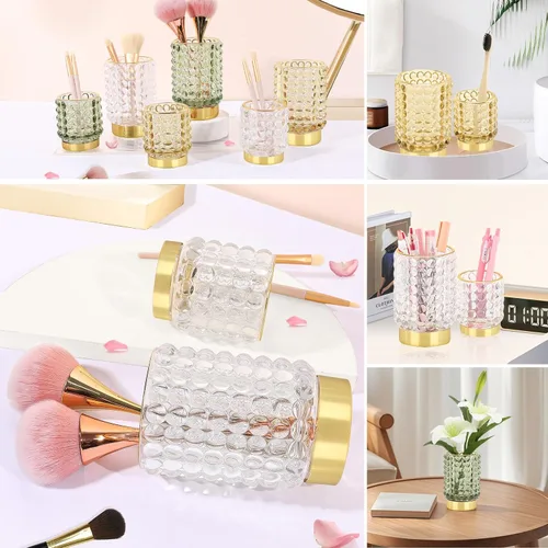 Miniatura 5 de DASITON Organizador Soporte para Brochas de Maquillaje, Soporte para Brochas de Maquillaje de Cristal, Organizador de Almacenamiento de Brochas