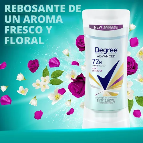 Miniatura 4 de Degree Advanced MotionSense Desodorante Antitranspirante 4 Unidades Protección contra el Sudor y Olor de 72 Horas Sexy Intrigue Desodorante
