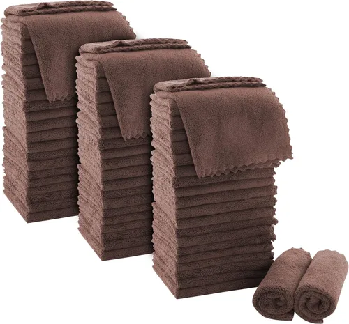 Miniatura 27 de MOONQUEEN Juego de Toallitas Ultra Suaves Premium - 12 x 12 pulgadas - Paquete de 72 - Secado Rápido - Paños de Baño de Terciopelo Coral Altamente