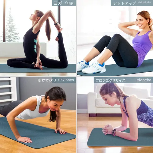 Miniatura 6 de Tapete de yoga antideslizante, ecológico, con funda de transporte, tapete de yoga profesional para mujeres, tapete de entrenamiento para el hogar