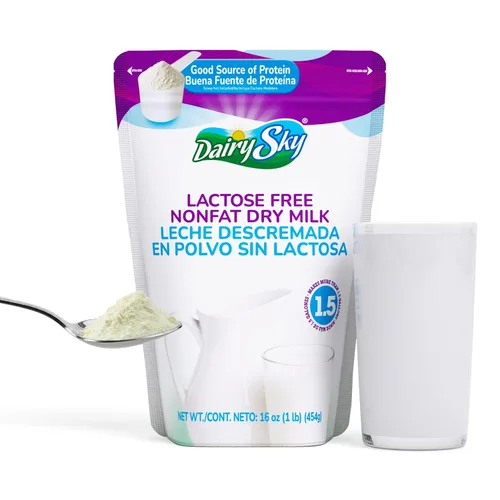 Miniatura 11 de DairySky Leche en Polvo Sin Lactosa 16 Oz - Leche en Polvo Sin Grasa y Sin OMG para Hornear y Café, Kosher con Proteína y Calcio, Gran Sustituto