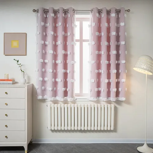 Miniatura 18 de Mysky Home Cortinas de doble capa, dormitorio, traslúcidas, opacas, habitación de niños, comedor, guardería, ojales, oscurecer la habitación, 52 x