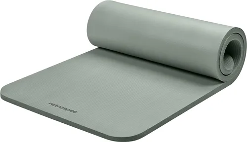 Retrospec Solana - Tapete de yoga de 1 pulgada de grosor con correa de nailon, unisex, antideslizante, para yoga, pilates, estiramiento, ejercicios