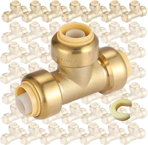 Miniatura 9 de Paquete de 12 acoplamientos rectos Pushfit de 1/2 pulgada, acoplamiento a presión de latón PEX con clip de desconexión, accesorios de plomería a