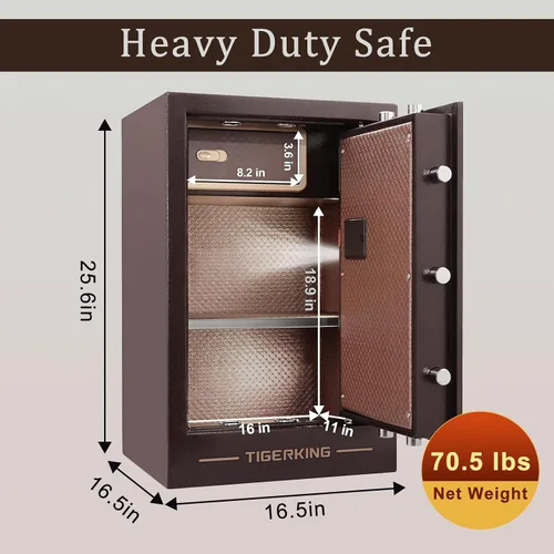 Miniatura 2 de TIGERKING Caja Fuerte Grande de Servicio Pesado, Caja Fuerte Digital de Seguridad para el Hogar de 3.47 Pies Cúbicos con Cerradura de Combinación