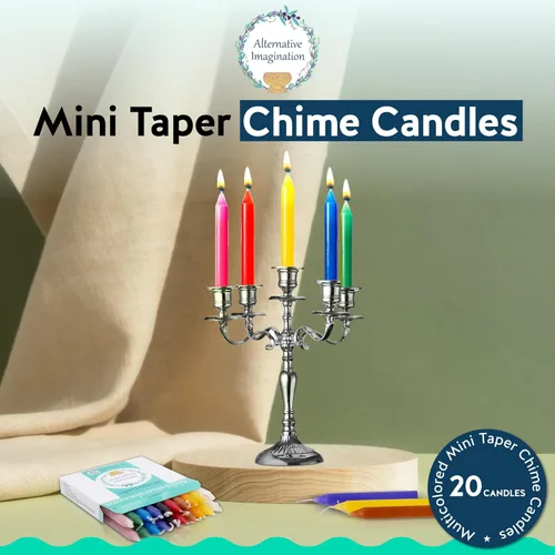 Miniatura 2 de Alternative Imagination Velas de campanillas de colores, paquete de 20 mini velas cónicas sin perfume de 4 pulgadas, velas rituales de larga