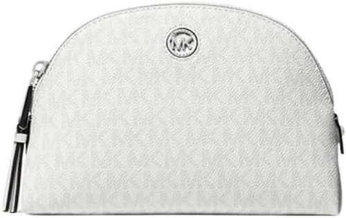 Michael Kors Heritage - Bolsa de viaje de cuero con cremallera para mujer con logotipo grande