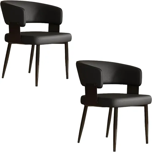 Miniatura 9 de Kitchen Chairs Set of 4, with Carbon Steel Legs and Pu Leather Cushion, Modern Dining Chairs Home, Kitchen, Office, Meetings(White,1pcs)