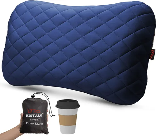 Miniatura 8 de X-Foam ELuxe - Almohada inflable para acampar con funda de espuma extraíble, cómoda, lavable, ultraligera, portátil, soporte lumbar para el cuello