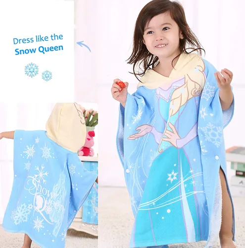 Miniatura 2 de Everyday Delights Disney Frozen Elsa Bath Pool Beach Toalla con capucha Poncho
