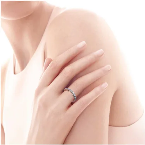 Miniatura 7 de Ladytree Anillos giratorios de plata de ley 925 para aliviar la ansiedad, el estrés y el aburrimiento, para TDAH y autismo, chapado en platino, Loto