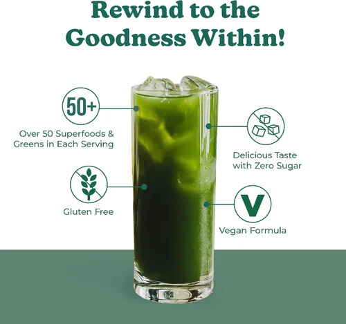 Miniatura 4 de Super Greens Polvo con más de 50 superalimentos - Jugo verde diario para toda la familia - Deliciosa mezcla de bebida en polvo verde - Sabor a