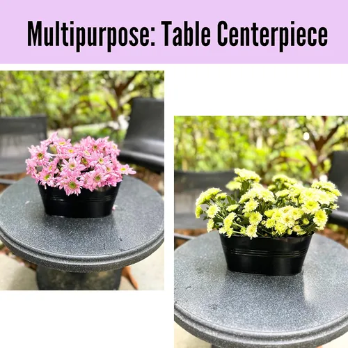 Miniatura 6 de LaLaGreen Jardinera de Barandilla para Exteriores (11.8 Pulgadas, Paquete de 4) Macetas Colgantes de Hierro Negro para Barandillas de Terraza Cubos