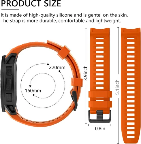 Miniatura 5 de OVERSTEP Correa de repuesto para Garmin Instinct, silicona suave, compatible con Garmin Instinct 2, Solar, Tactical, Crossover, amarillo ámbar