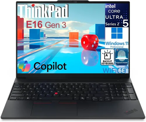 Lenovo ThinkPad E16 Gen 3 - Laptop empresarial, listo para empresas, Intel Ultra 5 225H, DDR5 de 16 GB, SSD NVMe de 1 TB, IPS FHD+ de 16 pulgadas,