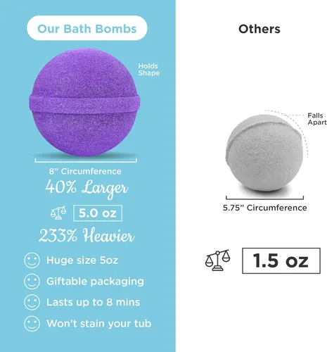 Miniatura 6 de Bombas de baño de princesa para niñas con juguetes sorpresa en el interior (paquete de 6) - Bomba de baño grande de burbujas efervescentes