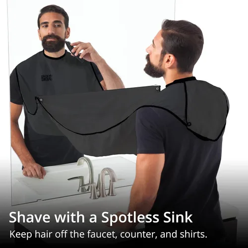 Miniatura 5 de BEARD KING Delantal con babero para barba, como se ve en Shark Tank, regalos para él, rellenos de calcetines para hombres, regalo para hombres Negro