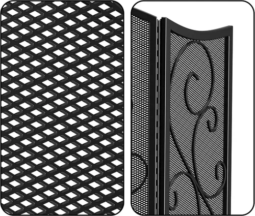 Miniatura 6 de Pantalla para chimenea Fire Beauty de 3 paneles, hierro forjado de metal, 121,9 cm (L) x 76,2 cm (H), cubierta protectora contra chispas (negro)